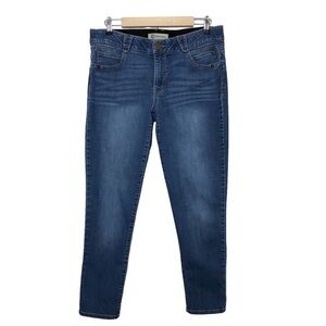 Democracy Stretchy Ab Technology Mid Rise Waistband Slimming Panel Blue Jeans 12